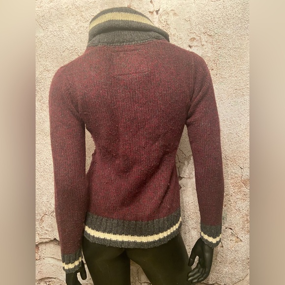 ROOTS Maroon Wool Blend Cabin Cardigan - Picture 4 of 9